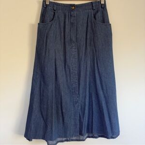Vintage Koret City Blues A-line button up high waist denim skirt Size: 10